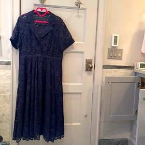 J. Crew Navy eyelet navy dress size 14